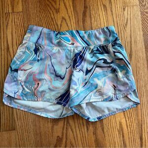Athleta Girl Record Breaker 3" Running Shorts Built In Liner Tie Dye Medium
